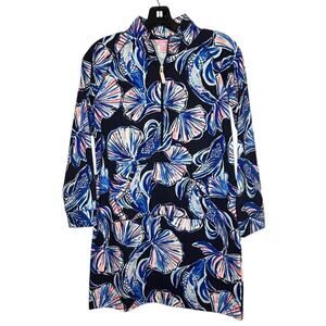 Lilly Pulitzer Girls Long Sleeve Seashell Fish Beach Print Skipper Dress Size XL